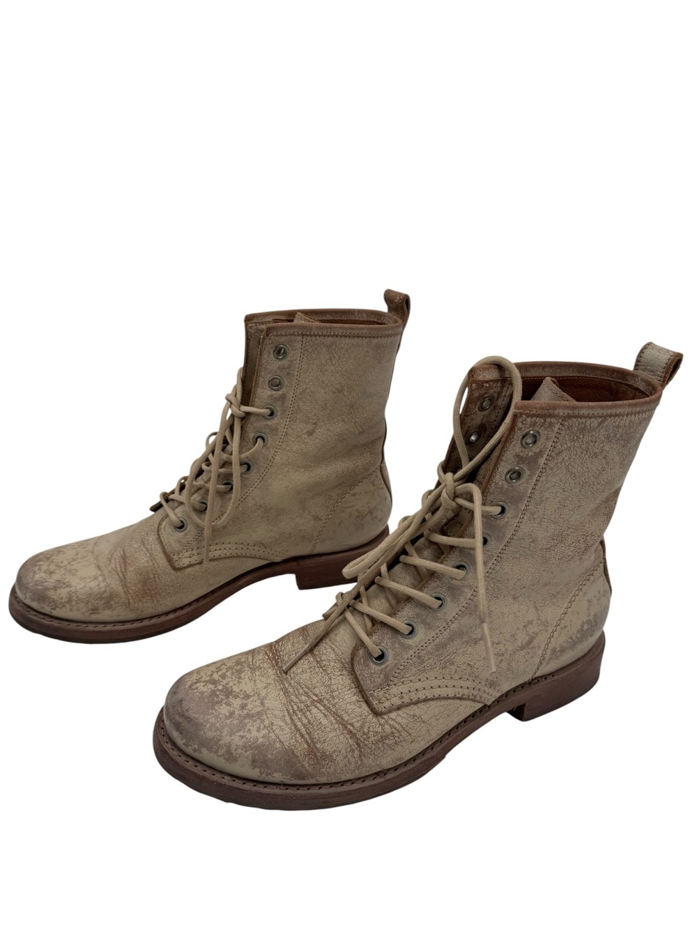 FRYE Veronica Flex Combat Lace-Up Leather Women Boots Rustic Tan 8.5B - Picture 5 of 8